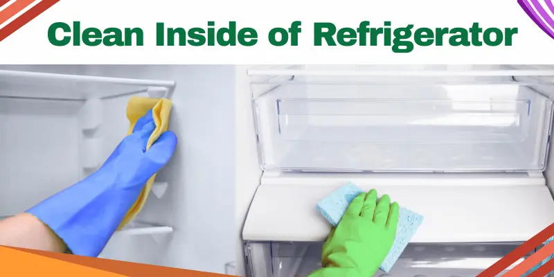Hands Cleaning Inside Of A Refrigerator