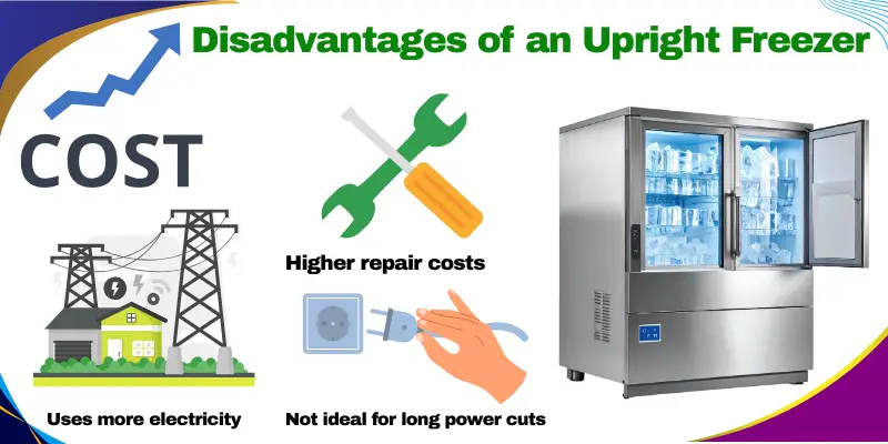 Disadvantages Of An Upright Freezer Like High Power Use And Repair Cost.