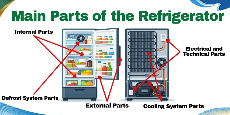 Main Parts Of The Refrigerator Diagram Showing The Main Parts Of A Refrigerator