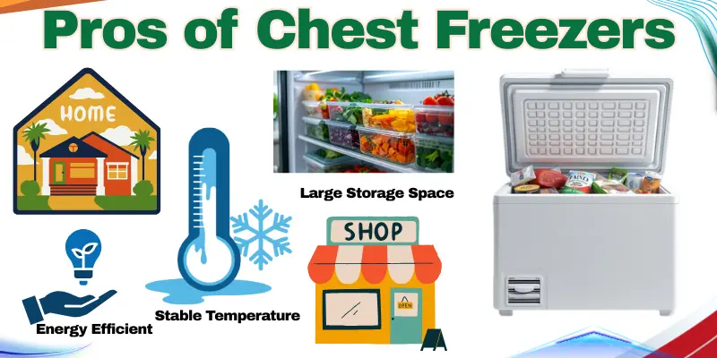 Pros Of Chest Freezers Pros Of Chest Freezers Showing Large Storage And Energy Saving.