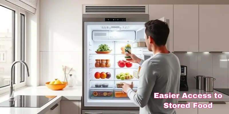 Easier Access Fridge A Person Retrieving Food From A Well-Organized Counter-Depth Refrigerator With Easily Visible Items.