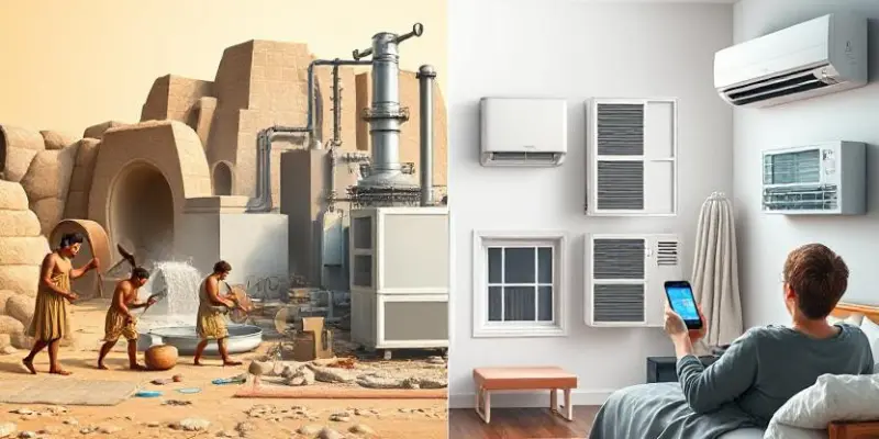 Evolution Of Air Conditioning History A Timeline Showing The Evolution Of Air Conditioning From Old Cooling Methods To Modern Smart Ac Systems.