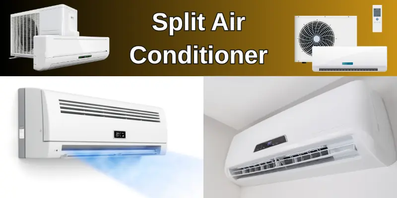 Split Air Conditioner Image Showing A Split Air Conditioner Unit With Indoor And Outdoor Parts, Used For Home Cooling.
