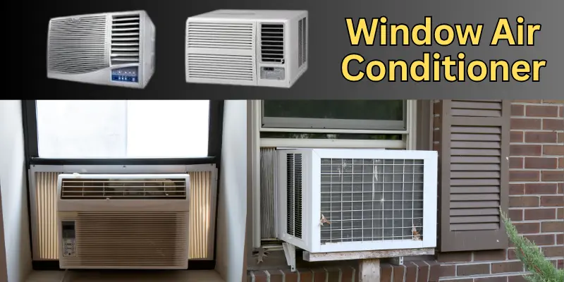 Window Air Conditioner Image Showing A Window Air Conditioner Unit Installed On A Wall Window, Displaying How It Cools A Small Room Effectively.